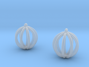 Small globe earrings in Clear Ultra Fine Detail Plastic