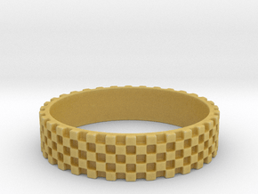 Perfect Square Ring (Size-5) in Tan Fine Detail Plastic