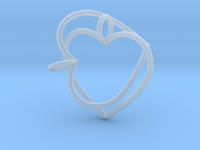 Two Hearts Interlocking in Clear Ultra Fine Detail Plastic