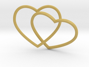Two Hearts Interlocking Pendant in Tan Fine Detail Plastic