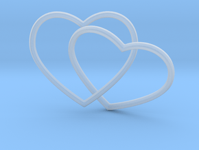 Two Hearts Interlocking Pendant in Clear Ultra Fine Detail Plastic