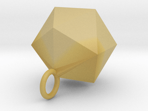 Icosahedron Pendant in Silver Gold and Steel  in Tan Fine Detail Plastic