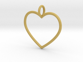 Heart Pendant  in Tan Fine Detail Plastic