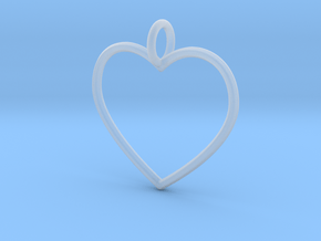 Heart Pendant  in Clear Ultra Fine Detail Plastic