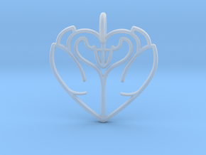 Swan Heart Pendant in Clear Ultra Fine Detail Plastic