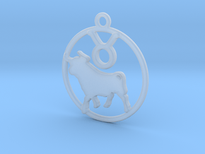 Taurus Zodiac Pendant in Clear Ultra Fine Detail Plastic