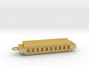 Harmonica Pendant - Plastic - Custom text in Tan Fine Detail Plastic