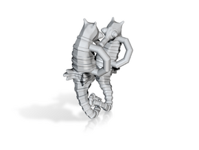 'Hippocampus Love' (Seahorse) LOVE Pendant, Charm in Clear Ultra Fine Detail Plastic