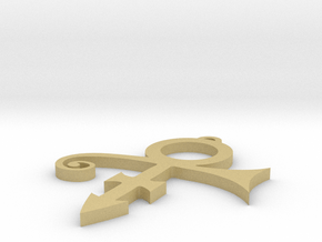 Prince Symbol Pendant Top Loop in Tan Fine Detail Plastic