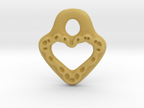 Lacey Heart Pendant Charm in Tan Fine Detail Plastic