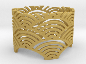Ocean Waves Ring (Size 10.25-13) in Tan Fine Detail Plastic