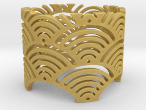 Ocean Waves (ring size 3-10)  in Tan Fine Detail Plastic