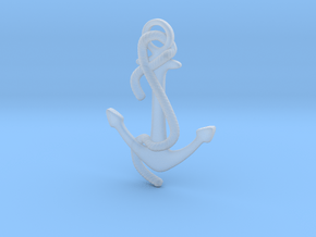 Anchor pendant in Clear Ultra Fine Detail Plastic