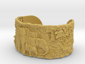 Elephants Bangle Bracelet in Tan Fine Detail Plastic