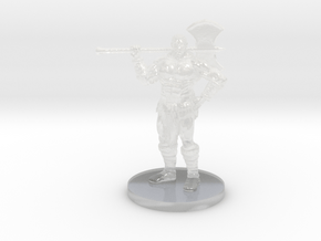 Half Orc Male Barbarian 1 in Clear Ultra Fine Detail Plastic