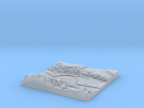 3D Relief map of Grays Thurrock & Tilbury in Essex in Clear Ultra Fine Detail Plastic
