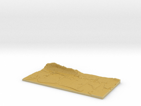 3D Relief map of Portsmouth, Langstone and Chiches in Tan Fine Detail Plastic