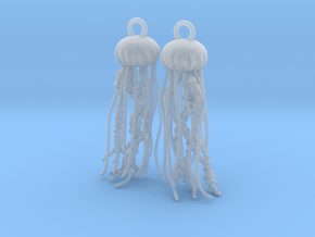 Sea Nettle Jellyfish Earrings in Clear Ultra Fine Detail Plastic