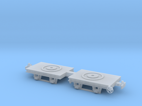 1:76 / 009 Decauville bogies (pair) in Clear Ultra Fine Detail Plastic