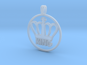 KING Crown Symbol Jewelry necklace in Clear Ultra Fine Detail Plastic