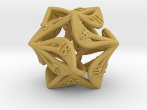 Curlicue 20-Sided Dice in Tan Fine Detail Plastic