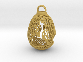 3D Printed Block Island Egg Ornament in Tan Fine Detail Plastic