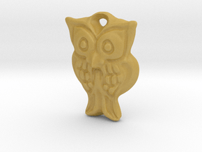 Owl pendant in Tan Fine Detail Plastic