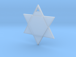 Star of David - Simple in Clear Ultra Fine Detail Plastic