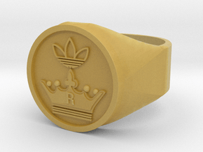 Ring US 12 Crown R for Ring in Tan Fine Detail Plastic