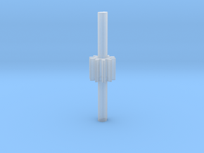 Cylindrical gear Mn=1 Z=10 - Alfa=20° Beta=0° b=10 in Clear Ultra Fine Detail Plastic