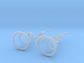 Earrings Twist 001 in Clear Ultra Fine Detail Plastic