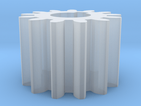 Cylindrical gear Mn=1 Z=13 AP20° Beta0° b=10 HoleØ in Clear Ultra Fine Detail Plastic