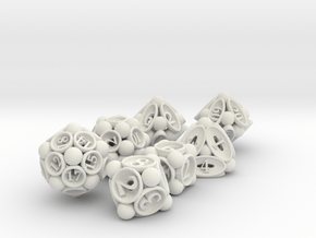 Spore Dice Set with Decader in White Natural Versatile Plastic