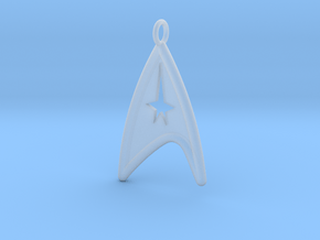 Starfleet Command Badge pendant in Clear Ultra Fine Detail Plastic