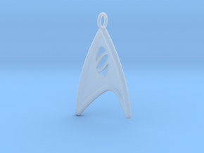 Starfleet Science Badge pendant in Clear Ultra Fine Detail Plastic
