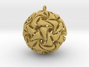 Twisted Christmas Bauble in Tan Fine Detail Plastic