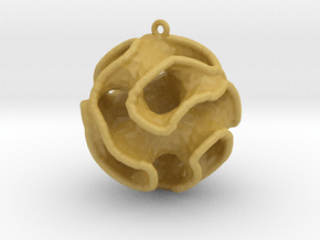 Gyroid Christmas Bauble in Tan Fine Detail Plastic