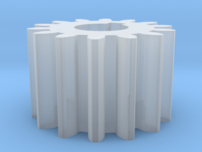 Cylindrical gear Mn=1 Z=14 AP20° Beta0° b=10 HoleØ in Clear Ultra Fine Detail Plastic