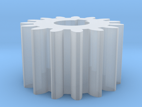 Cylindrical gear Mn=1 Z=15 AP20° Beta0° b=10 HoleØ in Clear Ultra Fine Detail Plastic