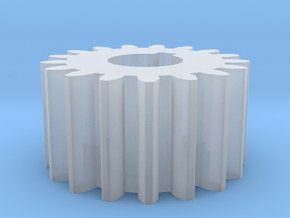 Cylindrical gear Mn=1 Z=17 AP20° Beta0° b=10 HoleØ in Tan Fine Detail Plastic