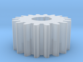 Cylindrical gear Mn=1 Z=18 AP20° Beta0° b=10 HoleØ in Tan Fine Detail Plastic