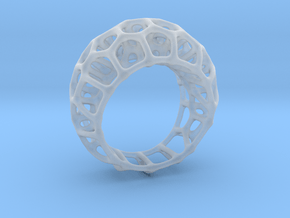 Voronoi Cell Ring II  (Size 54) in Tan Fine Detail Plastic