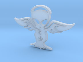 Alien angel Pendant in Clear Ultra Fine Detail Plastic