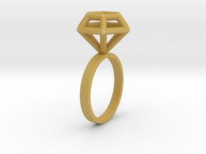 Wireframe Diamond Ring (size 6) in Tan Fine Detail Plastic