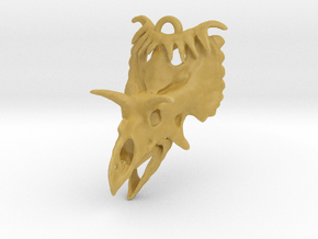 Kosmoceratops Earrings in Tan Fine Detail Plastic