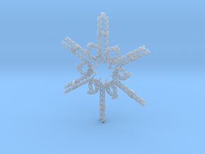 Candy Cane Snowflake in Clear Ultra Fine Detail Plastic