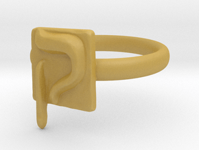 19 Qof Ring in Tan Fine Detail Plastic