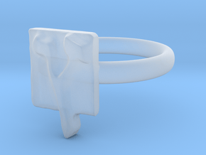 27 Tzadi-sofit Ring in Clear Ultra Fine Detail Plastic