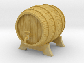 Wooden Barrel in Tan Fine Detail Plastic