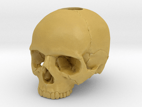 30mm 1.18in  Keychain Skull (8mm/0.31in hole) in Tan Fine Detail Plastic